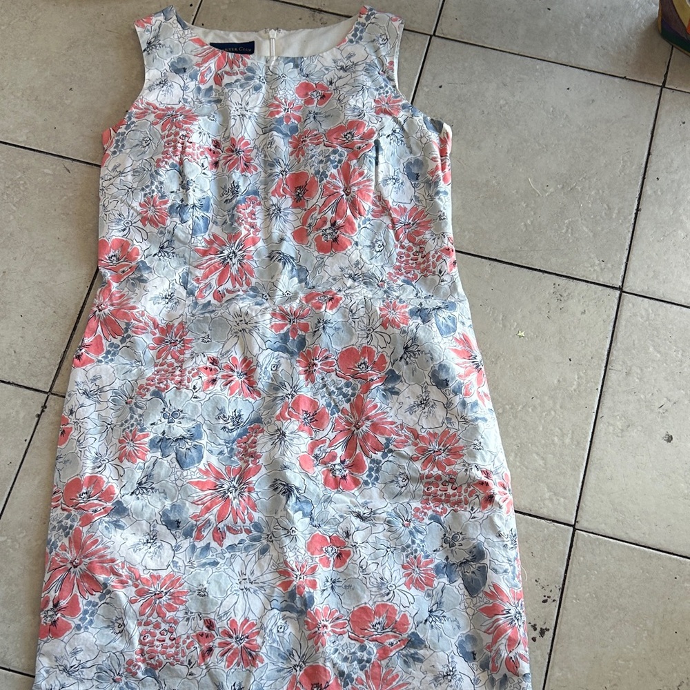 Charter Club Floral Sleeveless Dress - Coral and Gray